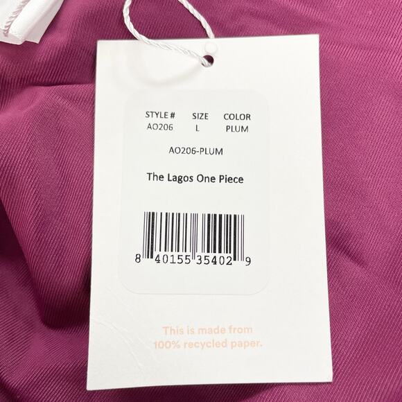 NEW Andie Womens L The Lagos Plum Halter One Piece Swimsuit Removable Cups - Picture 10 of 10